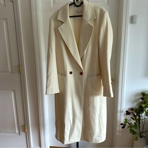 Danielle Bernstein (We Wore What) white wool trench coat